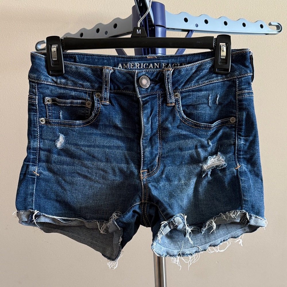 American Eagle Outfitters Distressed Blue Jean Shorts